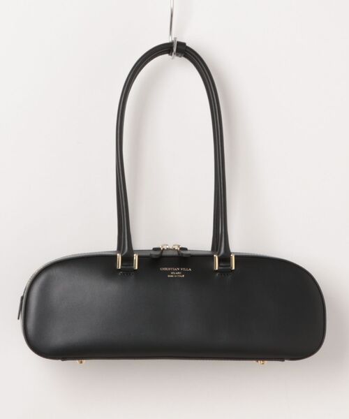 CHRISTIAN VILLA(クリスチャンヴィラ)の「【CHRISTIAN VILLA】レザーワイドミディアムショルダーバッグ(Q56365)(ショルダーバッグ・レディース・ブラウン/ブラック・ALL)」の2枚目の写真