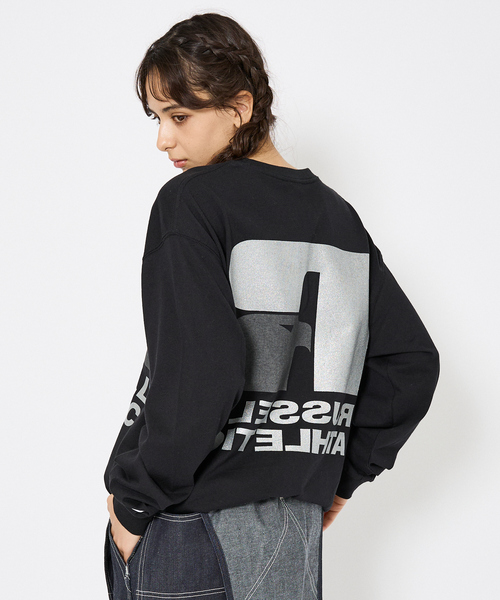 JACKSON MATISSE（ジャクソンマティス）の「【JACKSON MATISSE（ジャクソンマティス） × RUSSELL ATHLETIC（ラッセルアスレティック）】両面プリント ラメプリント ロングTシャツ ユニセックス（Tシャツ/カットソー・メンズ・グレー/ブラック/ホワイト・M/L/XL/XX-LARGE）」の2枚目の写真