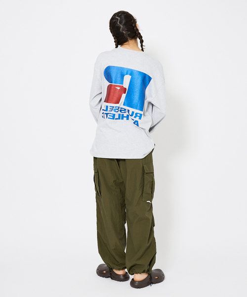 JACKSON MATISSE（ジャクソンマティス）の「【JACKSON MATISSE（ジャクソンマティス） × RUSSELL ATHLETIC（ラッセルアスレティック）】両面プリント ラメプリント ロングTシャツ ユニセックス（Tシャツ/カットソー・メンズ・グレー/ブラック/ホワイト・M/L/XL/XX-LARGE）」の10枚目の写真