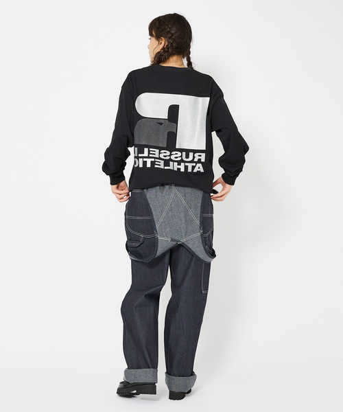 JACKSON MATISSE（ジャクソンマティス）の「【JACKSON MATISSE（ジャクソンマティス） × RUSSELL ATHLETIC（ラッセルアスレティック）】両面プリント ラメプリント ロングTシャツ ユニセックス（Tシャツ/カットソー・メンズ・グレー/ブラック/ホワイト・M/L/XL/XX-LARGE）」の6枚目の写真