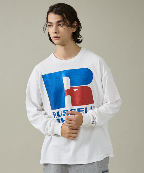 JACKSON MATISSE（ジャクソンマティス）の「【JACKSON MATISSE（ジャクソンマティス） × RUSSELL ATHLETIC（ラッセルアスレティック）】両面プリント ラメプリント ロングTシャツ ユニセックス（Tシャツ/カットソー・メンズ・グレー/ブラック/ホワイト・M/L/XL/XX-LARGE）」の18枚目の写真