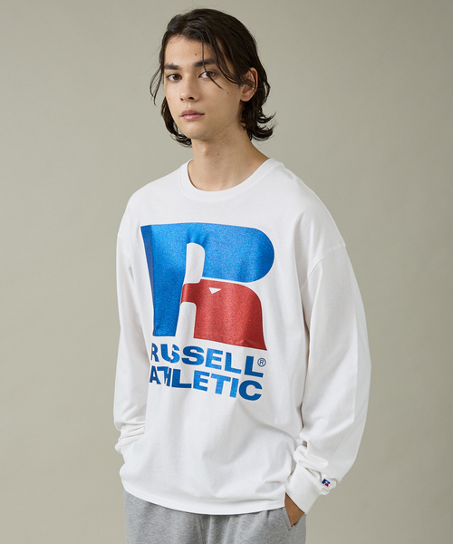 JACKSON MATISSE（ジャクソンマティス）の「【JACKSON MATISSE（ジャクソンマティス） × RUSSELL ATHLETIC（ラッセルアスレティック）】両面プリント ラメプリント ロングTシャツ ユニセックス（Tシャツ/カットソー・メンズ・グレー/ブラック/ホワイト・M/L/XL/XX-LARGE）」の17枚目の写真