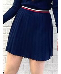 ミニケーブルラインニットスカート