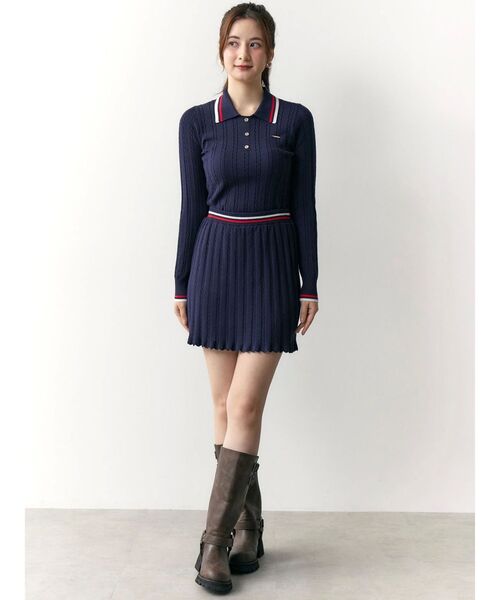 CALNAMUR（カルナムール）の「ミニケーブルラインニットスカート（スカート・レディース・アイボリー/ネイビー/ブラウン・FREE）」の11枚目の写真