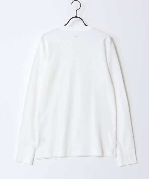 HANES(ヘインズ)の「Hanes/へインズ BEEFY/ビーフィー 無地 ワッフル/サーマル ヘンリーネック 長袖Tシャツ/ロングスリーブTシャツ/1P パックT/レディース メンズ(Tシャツ/カットソー・メンズ・ブラック/グレー/ネイビー/ホワイト・S/M/L/XL)」の10枚目の写真