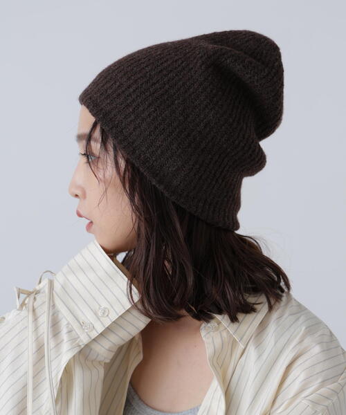 FREE'S MART（フリーズマート）の「◆シンプルビッグビーニー（ニットキャップ/ビーニー・レディース・グレー/ブラック/ブラウン・ﾌﾘ-）」の10枚目の写真