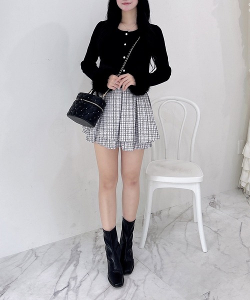 INGNI（イング）の「【WEB限定】袖口エコファーニットカーディガン（カーディガン/ボレロ・レディース・ピンク/ブラック/アイボリー・M）」の15枚目の写真