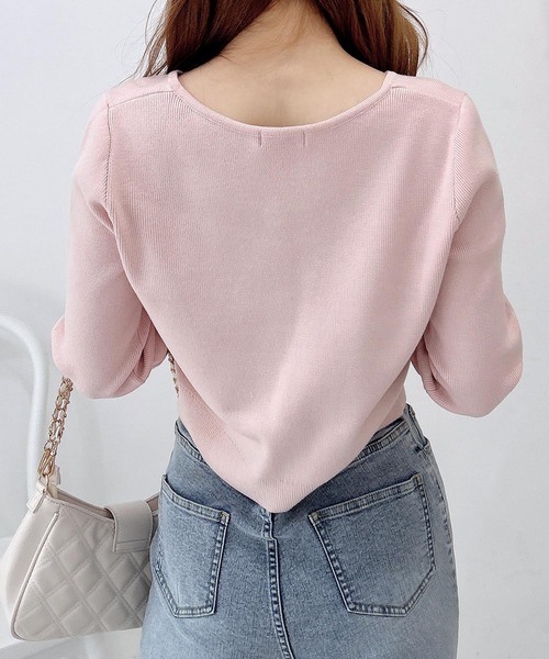 INGNI（イング）の「【WEB限定】袖口エコファーニットカーディガン（カーディガン/ボレロ・レディース・ピンク/ブラック/アイボリー・M）」の18枚目の写真