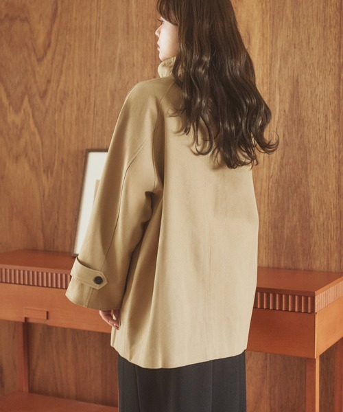 LAULEN(ローレン)の「stand collar medium coat /スタンドカラーミディアムコート(ステンカラーコート・レディース・ブラック/ブラウン/ベージュ・FREE)」の9枚目の写真
