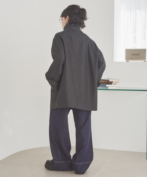 LAULEN(ローレン)の「stand collar medium coat /スタンドカラーミディアムコート(ステンカラーコート・レディース・ブラック/ブラウン/ベージュ・FREE)」の19枚目の写真
