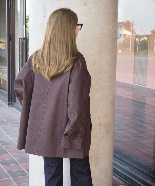 LAULEN(ローレン)の「stand collar medium coat /スタンドカラーミディアムコート(ステンカラーコート・レディース・ブラック/ブラウン/ベージュ・FREE)」の22枚目の写真