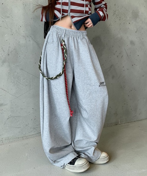 mushwear(マッシュウェア)の「ロープチェーン付き ワイドスウェットパンツ(スウェットパンツ・メンズ・グレー/ブラック・SMALL/X-LARGE/MEDIUM/LARGE)」の7枚目の写真