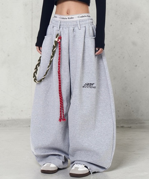 mushwear(マッシュウェア)の「ロープチェーン付き ワイドスウェットパンツ(スウェットパンツ・メンズ・グレー/ブラック・SMALL/X-LARGE/MEDIUM/LARGE)」の19枚目の写真