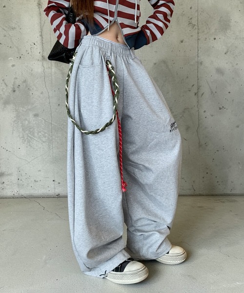mushwear(マッシュウェア)の「ロープチェーン付き ワイドスウェットパンツ(スウェットパンツ・メンズ・グレー/ブラック・SMALL/X-LARGE/MEDIUM/LARGE)」の11枚目の写真
