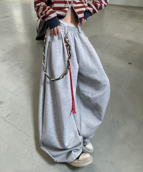 mushwear(マッシュウェア)の「ロープチェーン付き ワイドスウェットパンツ(スウェットパンツ・メンズ・グレー/ブラック・SMALL/X-LARGE/MEDIUM/LARGE)」の12枚目の写真