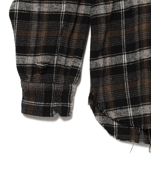 BEAMS HEART（ビームスハート）の「フェード ダメージ ネルシャツ【ユニセックス】（シャツ/ブラウス・メンズ・ブラウン/ブラック・SMALL/MEDIUM/LARGE）」の13枚目の写真