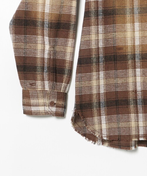 BEAMS HEART（ビームスハート）の「フェード ダメージ ネルシャツ【ユニセックス】（シャツ/ブラウス・メンズ・ブラウン/ブラック・SMALL/MEDIUM/LARGE）」の18枚目の写真