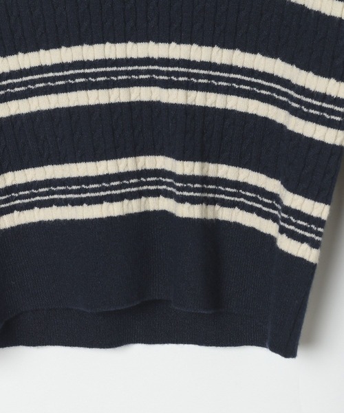 3.3 Field Trip （3.3フィールドトリップ）の「3.3 Field Trip／ダブルボーダー長袖ニット（ニット/セーター・レディース・ネイビー/ボルドー・FREE）」の18枚目の写真