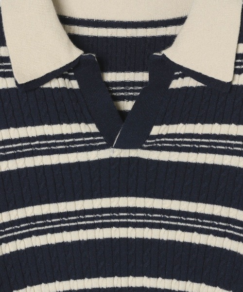 3.3 Field Trip （3.3フィールドトリップ）の「3.3 Field Trip／ダブルボーダー長袖ニット（ニット/セーター・レディース・ネイビー/ボルドー・FREE）」の19枚目の写真