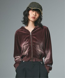 X-girl | FADED VELOUR COMPACT ZIP UP HOODIE(パーカー)