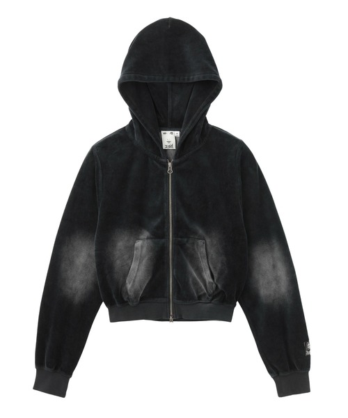 FADED VELOUR COMPACT ZIP UP HOODIE（パーカー）｜X-girl（エックス