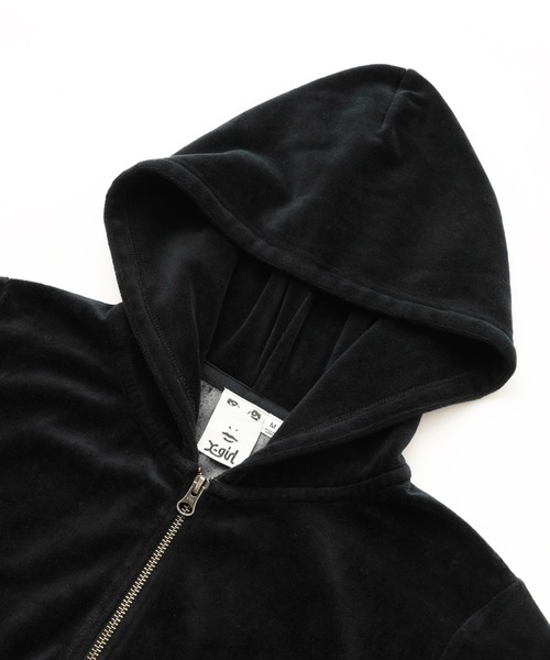 FADED VELOUR COMPACT ZIP UP HOODIE（パーカー）｜X-girl（エックス
