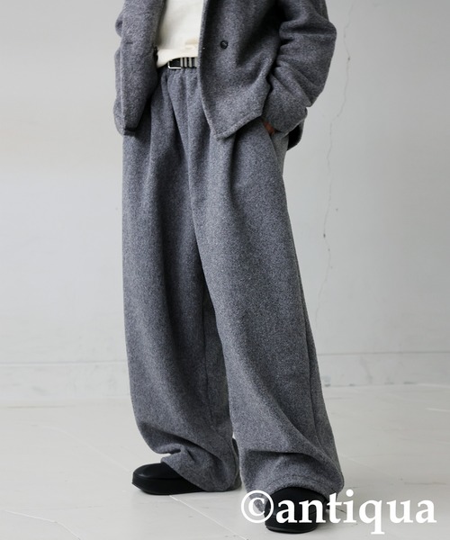 antiqua(アンティカ)の「プードルパンツ(その他パンツ・レディース・ブラック/グレー・P/R)」の1枚目の写真