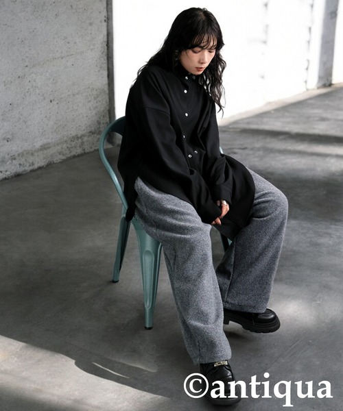antiqua(アンティカ)の「プードルパンツ(その他パンツ・レディース・ブラック/グレー・P/R)」の11枚目の写真