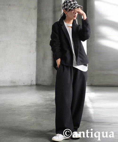 antiqua(アンティカ)の「プードルパンツ(その他パンツ・レディース・ブラック/グレー・P/R)」の5枚目の写真
