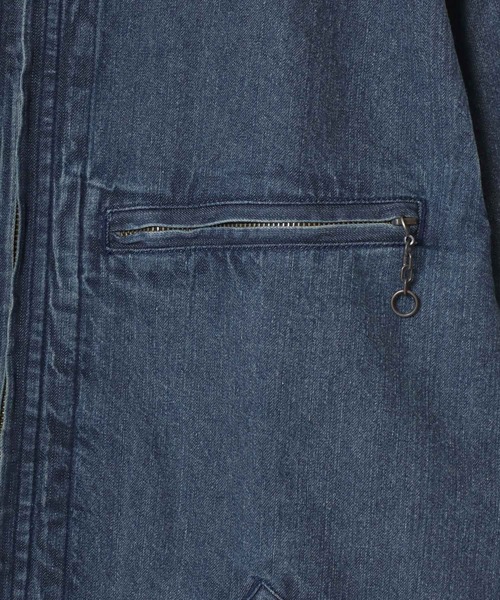 HOUSTON(ヒューストン)の「HOUSTON/ヒューストン Denim Zip Work Jacket/オーバーサイズ デニム 襟コーデュロイ ワークジャケット/ハンティングジャケット/ブルゾン/レディース メンズ(デニムジャケット・メンズ・ワンウォッシュ/ライトインディゴブルー/インディゴブルー・M/L/XL)」の15枚目の写真