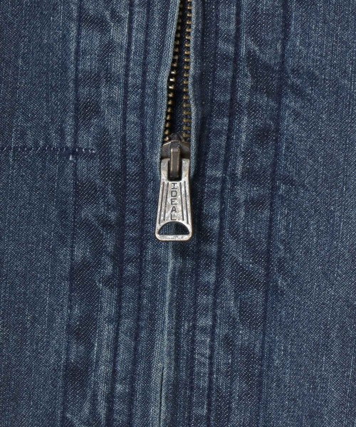HOUSTON(ヒューストン)の「HOUSTON/ヒューストン Denim Zip Work Jacket/オーバーサイズ デニム 襟コーデュロイ ワークジャケット/ハンティングジャケット/ブルゾン/レディース メンズ(デニムジャケット・メンズ・ワンウォッシュ/ライトインディゴブルー/インディゴブルー・M/L/XL)」の14枚目の写真