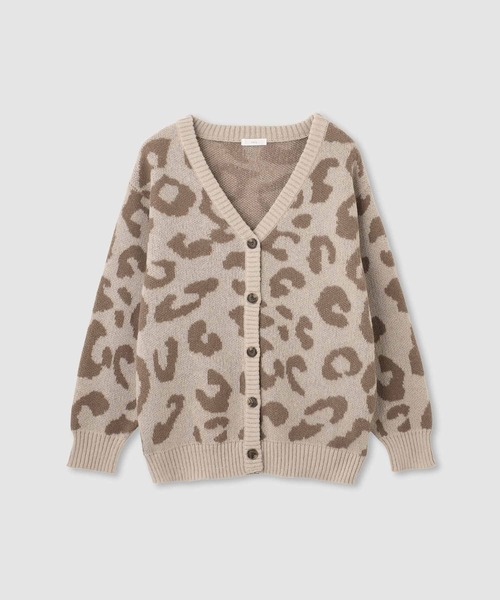 総柄 もちりニットカーディガン（カーディガン/ボレロ）｜NAVY