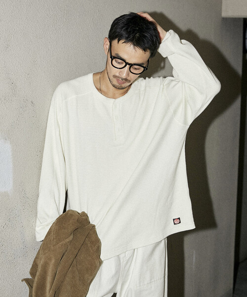 RED KAP（レッドキャップ）の「RED KAP/レッドキャップ 別注 サーマル ヘンリーネック ロングスリーブ Tシャツ（Tシャツ/カットソー・メンズ・チャコールグレー/ブラック/ホワイト/オリーブ・MEDIUM/SMALL/LARGE）」の5枚目の写真