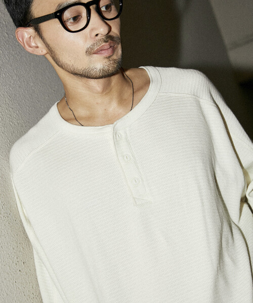 RED KAP（レッドキャップ）の「RED KAP/レッドキャップ 別注 サーマル ヘンリーネック ロングスリーブ Tシャツ（Tシャツ/カットソー・メンズ・チャコールグレー/ブラック/ホワイト/オリーブ・MEDIUM/SMALL/LARGE）」の6枚目の写真