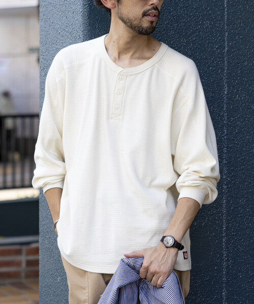 RED KAP（レッドキャップ）の「RED KAP/レッドキャップ 別注 サーマル ヘンリーネック ロングスリーブ Tシャツ（Tシャツ/カットソー・メンズ・チャコールグレー/ブラック/ホワイト/オリーブ・MEDIUM/SMALL/LARGE）」の11枚目の写真