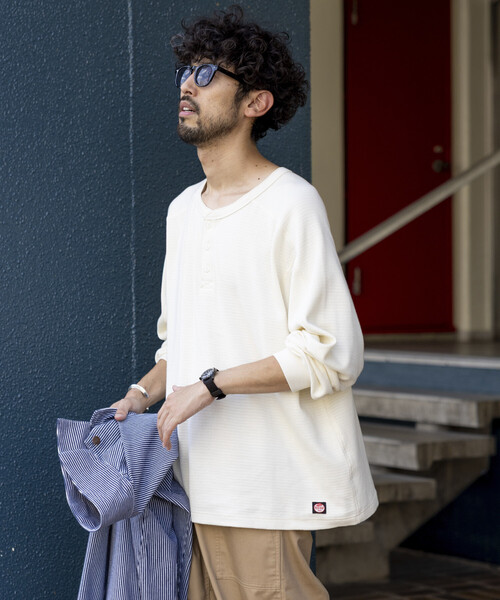 RED KAP（レッドキャップ）の「RED KAP/レッドキャップ 別注 サーマル ヘンリーネック ロングスリーブ Tシャツ（Tシャツ/カットソー・メンズ・チャコールグレー/ブラック/ホワイト/オリーブ・MEDIUM/SMALL/LARGE）」の12枚目の写真