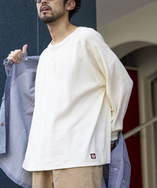 RED KAP（レッドキャップ）の「RED KAP/レッドキャップ 別注 サーマル ヘンリーネック ロングスリーブ Tシャツ（Tシャツ/カットソー・メンズ・チャコールグレー/ブラック/ホワイト/オリーブ・MEDIUM/SMALL/LARGE）」の13枚目の写真