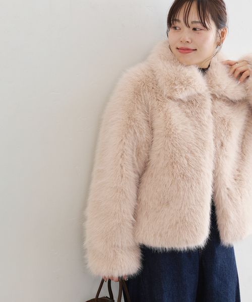 U by SPICK&SPAN(ユーバイスピックアンドスパン)の「HAVELESS/ハブレス HAILEE FAIUX FUR JACKET(その他アウター・レディース・ベージュ系その他・SMALL)」の7枚目の写真