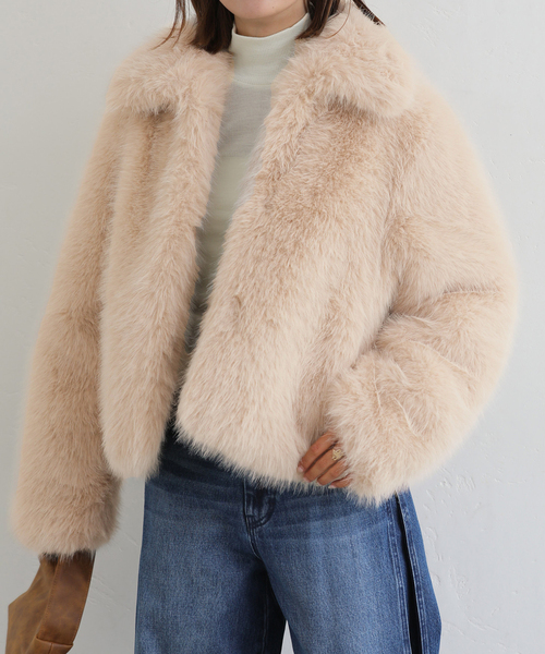 U by SPICK&SPAN(ユーバイスピックアンドスパン)の「HAVELESS/ハブレス HAILEE FAIUX FUR JACKET(その他アウター・レディース・ベージュ系その他・SMALL)」の9枚目の写真