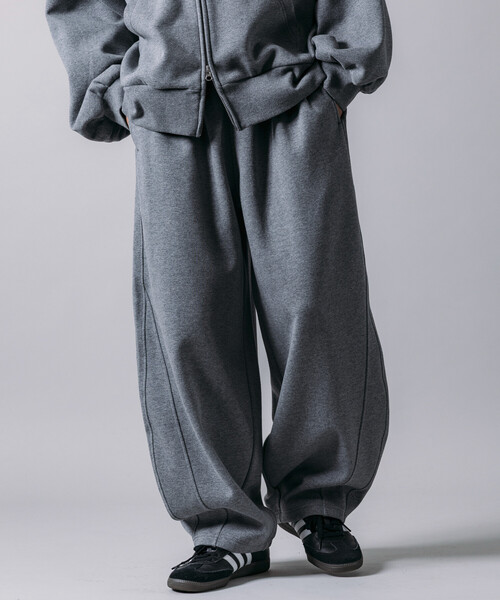 セール】限定展開 ワイドシルエット ボンディング バレルレッグ