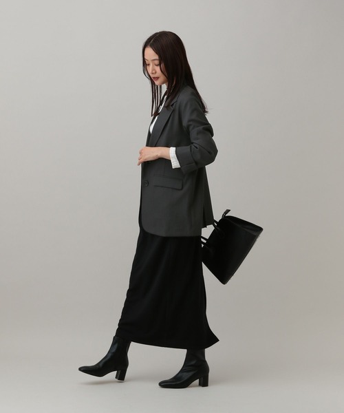GLOBAL WORK（グローバルワーク）の「MATINEE LINE/ツイルストレッチ/シングルテーラードジャケット/583769（テーラードジャケット・レディース・ダークグレー/ブラウン系その他/ライトベージュ・SMALL/MEDIUM/LARGE）」の5枚目の写真