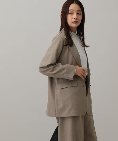 GLOBAL WORK（グローバルワーク）の「MATINEE LINE/ツイルストレッチ/シングルテーラードジャケット/583769（テーラードジャケット・レディース・ダークグレー/ブラウン系その他/ライトベージュ・SMALL/MEDIUM/LARGE）」の15枚目の写真