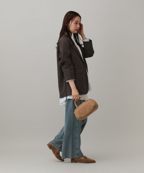 GLOBAL WORK（グローバルワーク）の「MATINEE LINE/ツイルストレッチ/シングルテーラードジャケット/583769（テーラードジャケット・レディース・ダークグレー/ブラウン系その他/ライトベージュ・SMALL/MEDIUM/LARGE）」の18枚目の写真
