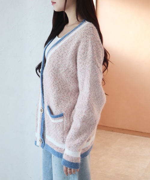 CECIL McBEE（セシルマクビー）の「モヘアミックスカーディガン（カーディガン/ボレロ・レディース・グレー/ピンク/ベージュ・MEDIUM）」の21枚目の写真