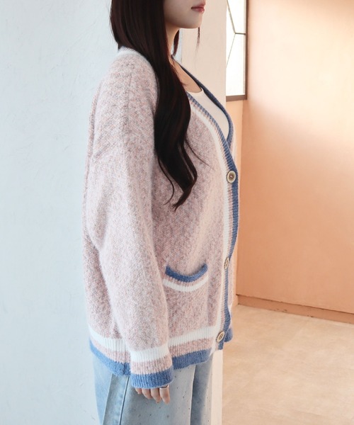 CECIL McBEE（セシルマクビー）の「モヘアミックスカーディガン（カーディガン/ボレロ・レディース・グレー/ピンク/ベージュ・MEDIUM）」の5枚目の写真