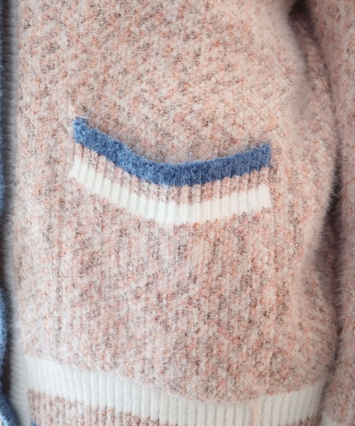 CECIL McBEE（セシルマクビー）の「モヘアミックスカーディガン（カーディガン/ボレロ・レディース・グレー/ピンク/ベージュ・MEDIUM）」の8枚目の写真