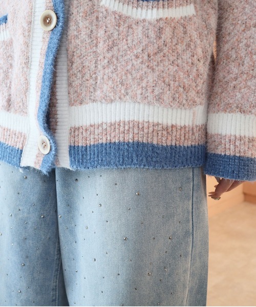 CECIL McBEE（セシルマクビー）の「モヘアミックスカーディガン（カーディガン/ボレロ・レディース・グレー/ピンク/ベージュ・MEDIUM）」の9枚目の写真