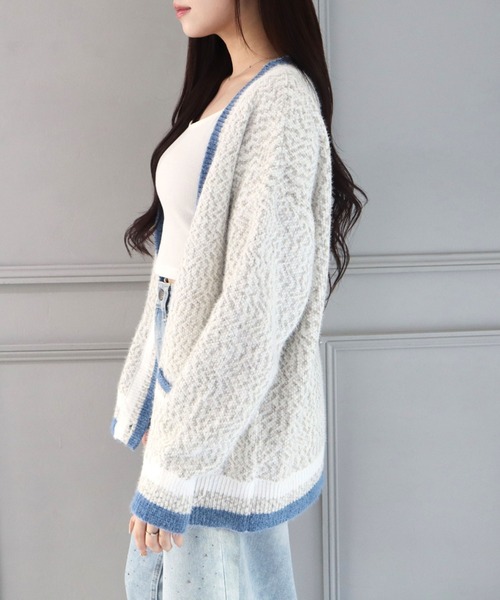 CECIL McBEE（セシルマクビー）の「モヘアミックスカーディガン（カーディガン/ボレロ・レディース・グレー/ピンク/ベージュ・MEDIUM）」の16枚目の写真