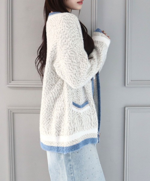 CECIL McBEE（セシルマクビー）の「モヘアミックスカーディガン（カーディガン/ボレロ・レディース・グレー/ピンク/ベージュ・MEDIUM）」の18枚目の写真