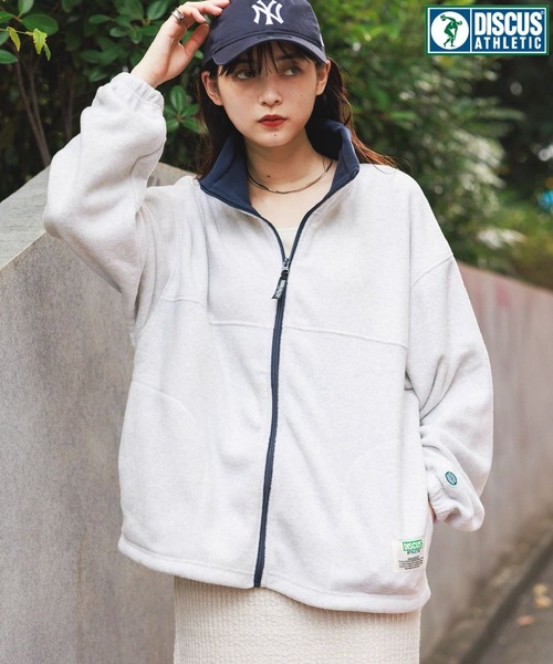 DISCUS ATHLETIC（ディスカス　アスレチック）の「＜DISCUS/ディスカス＞フリースZIPジャケット（スウェット・レディース・ライトブルー/ネイビー/ダークグレー/その他4・MEDIUM/LARGE/X-LARGE）」の4枚目の写真